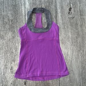Lululemon Colorblock Purple Fitted Tank Top Women’s Activewear Size 6